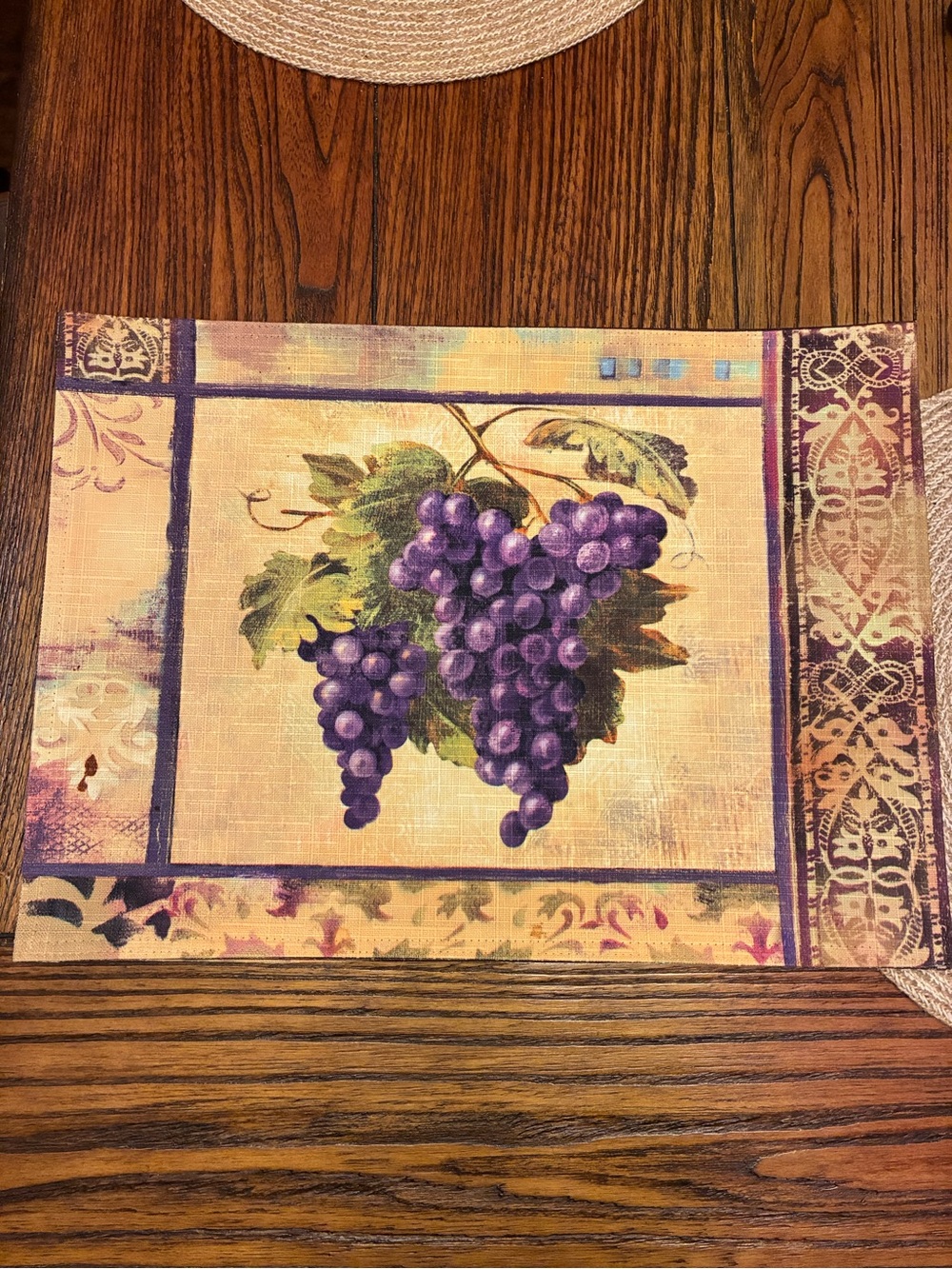 Decorative Tuscany Purple Grape Placemat Set of 4 EUC!